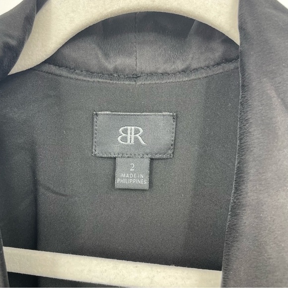 BR monogram short sleeve black sequin wrap dress Shaw collar Sz 2 - Picture 2 of 6